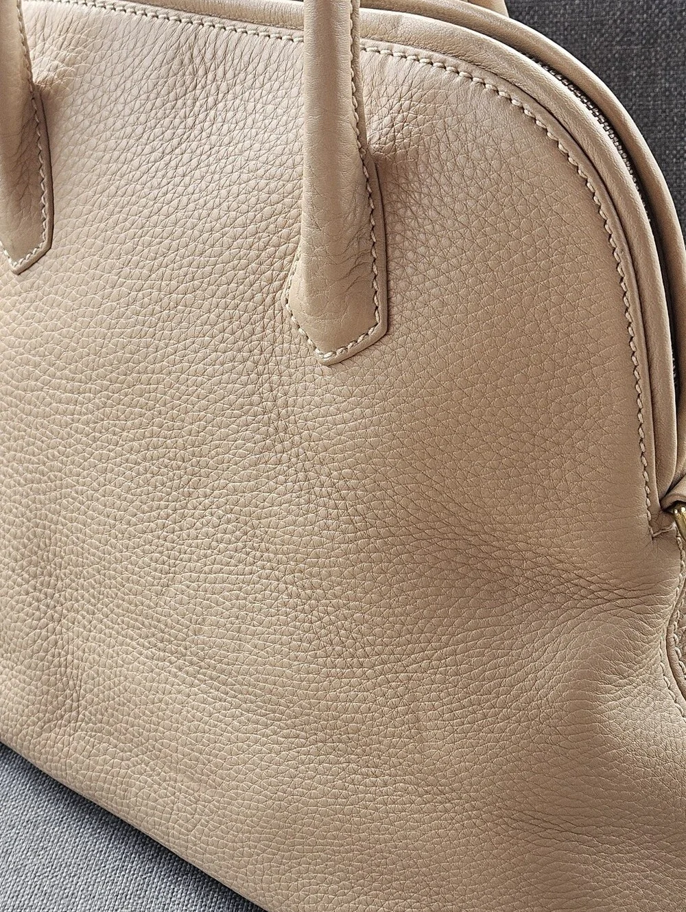 Coach Beige Leather Satchel with Removable Strap